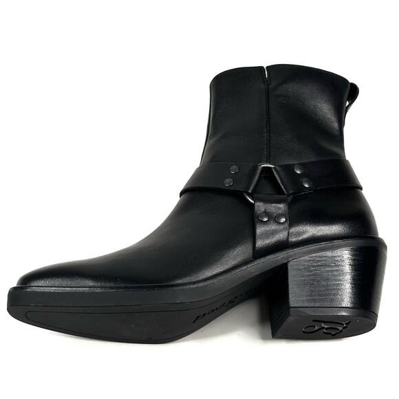 Paul Green West Bootie Black Leather Womens UK 5.5/US 8 Moto-Biker New $499 - Picture 7 of 13